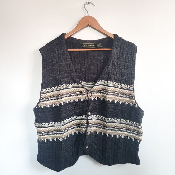 Croft & Barrow Other - Vintage Croft Barrow Cosby Grandpa Geometric Classic Cotton Sweater Vest XL Vtg